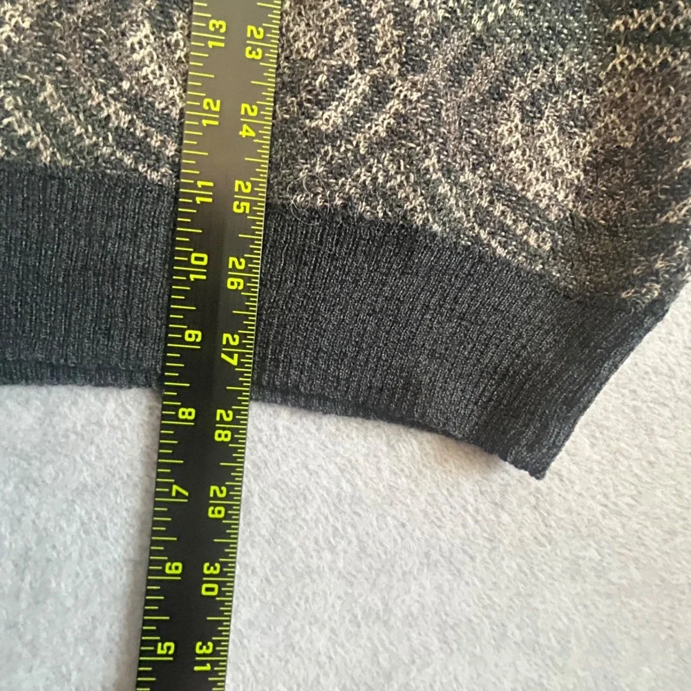 Tricots St Raphael Sweater Mens XL Gray Merino Wool Swirl Vintage Geometric